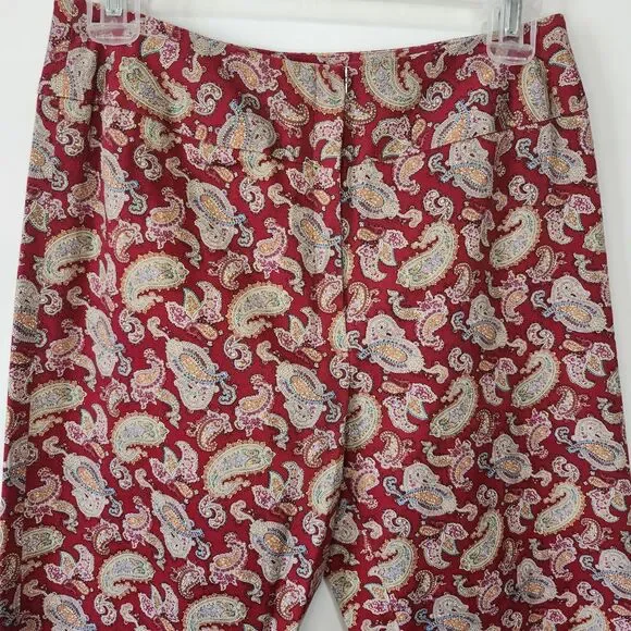 Vtg Harold's Sz 4 Paisley Pants Womens Stretch Cotton Spandex Ivy Prep 90s Y2K - Picture 3 of 10